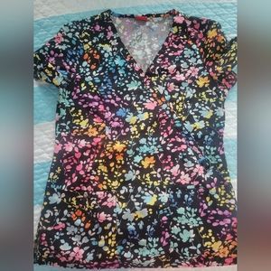 Women's black with multicolor flowers